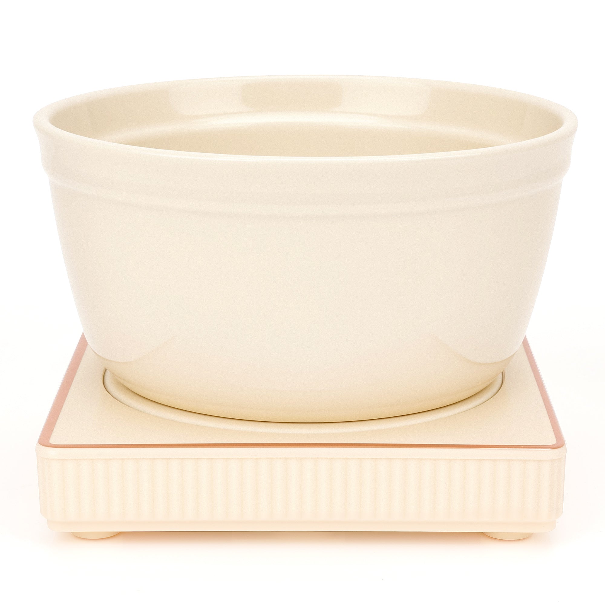 Linkidea Heated Shaving Soap Bowl for Men, Electric Shave Cream Warmer Maintains Warm Temperature, Wet Razor Shave Cream Bowl Accessories (Beige)
