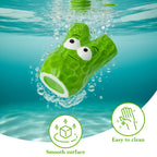 Linkidea Countertop Toothbrush Holder for Bathroom, Ceramic Cute Decor Stand for Manual Toothbrush, Vanity 2 Slots Organizer Compatible with Oral-B CrossAction, Colgate Slimsoft (Green)
