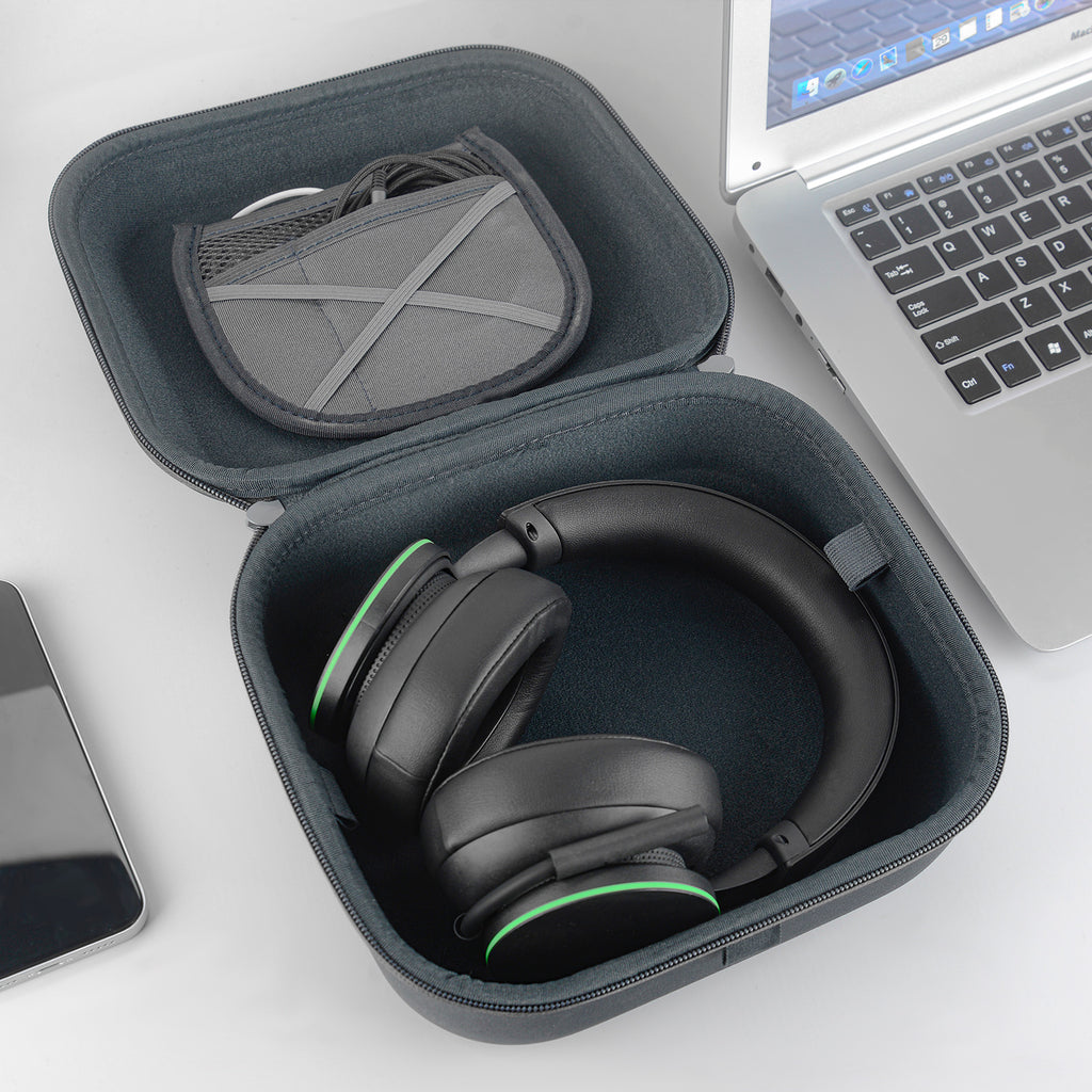 Linkidea Headphones Carrying Case Compatible with Corsair HS55, HyperX Cloud III, Logitech G435 Case, Replacement Protective Hard Shell Travel Bag with Cable, Charger Storage (Grey)