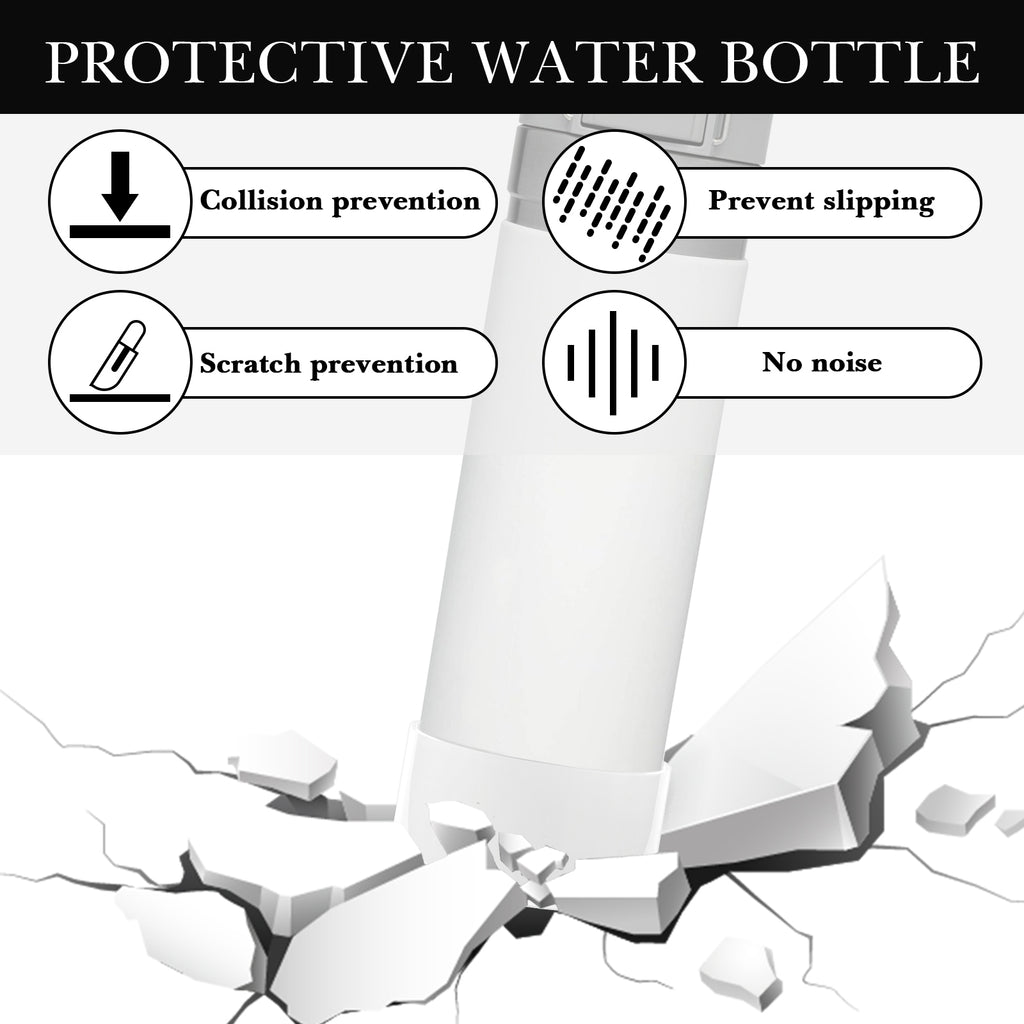 Linkidea 2 Pack Water Bottle Boot Compatible with Stanley Quick Flip GO 24oz, IceFlow Fast Flow 16oz, Silicone Water Bottle Bottom Bumper Protector (Clear White)