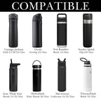 Linkidea Water Bottle Carrier with Strap Compatible with YETI Rambler Bottle 18oz/26oz, Owala FreeSip 24oz/32oz, Waterbottle Sling Bag Holder, Shoulder Strap with Phone Pocket (Black)