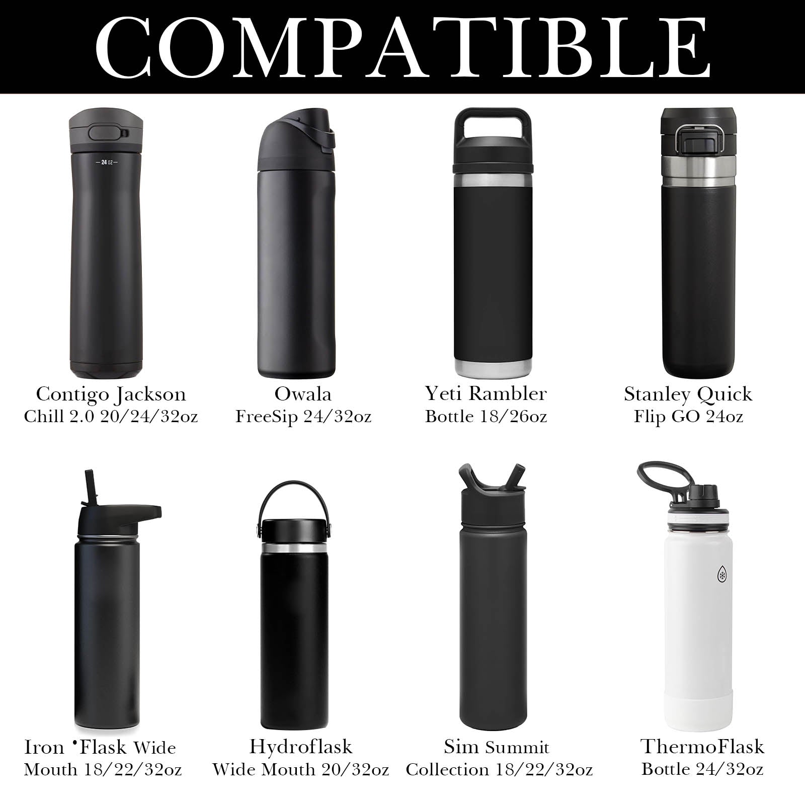 Linkidea Water Bottle Carrier with Strap Compatible with YETI Rambler Bottle 18oz/26oz, Owala FreeSip 24oz/32oz, Waterbottle Sling Bag Holder, Shoulder Strap with Phone Pocket (Black)