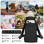 Linkidea Water Bottle Carrier with Strap Compatible with Owala FreeSip 24oz/32oz, IRON FLASK Wide Mouth 32oz, Bottle Shoulder Strap Bag Holder with Phone Pocket (Black)