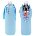 Linkidea 2 Pack Disposable Water Bottle Sleeve Compatible with Arrowhead 23.7 Fl Oz, Sport Cap Bottled Water Cover with Lockable Zipper, Light Blue