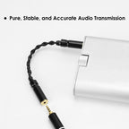 Linkidea 3.5mm Balanced Male to 2.5mm Balanced Female Audio Adapter Cable, Hi-Fi OCC Copper Cord, Compatible with Balanced Amplifiers, DACs, Headphones (16cm/6.3inch)