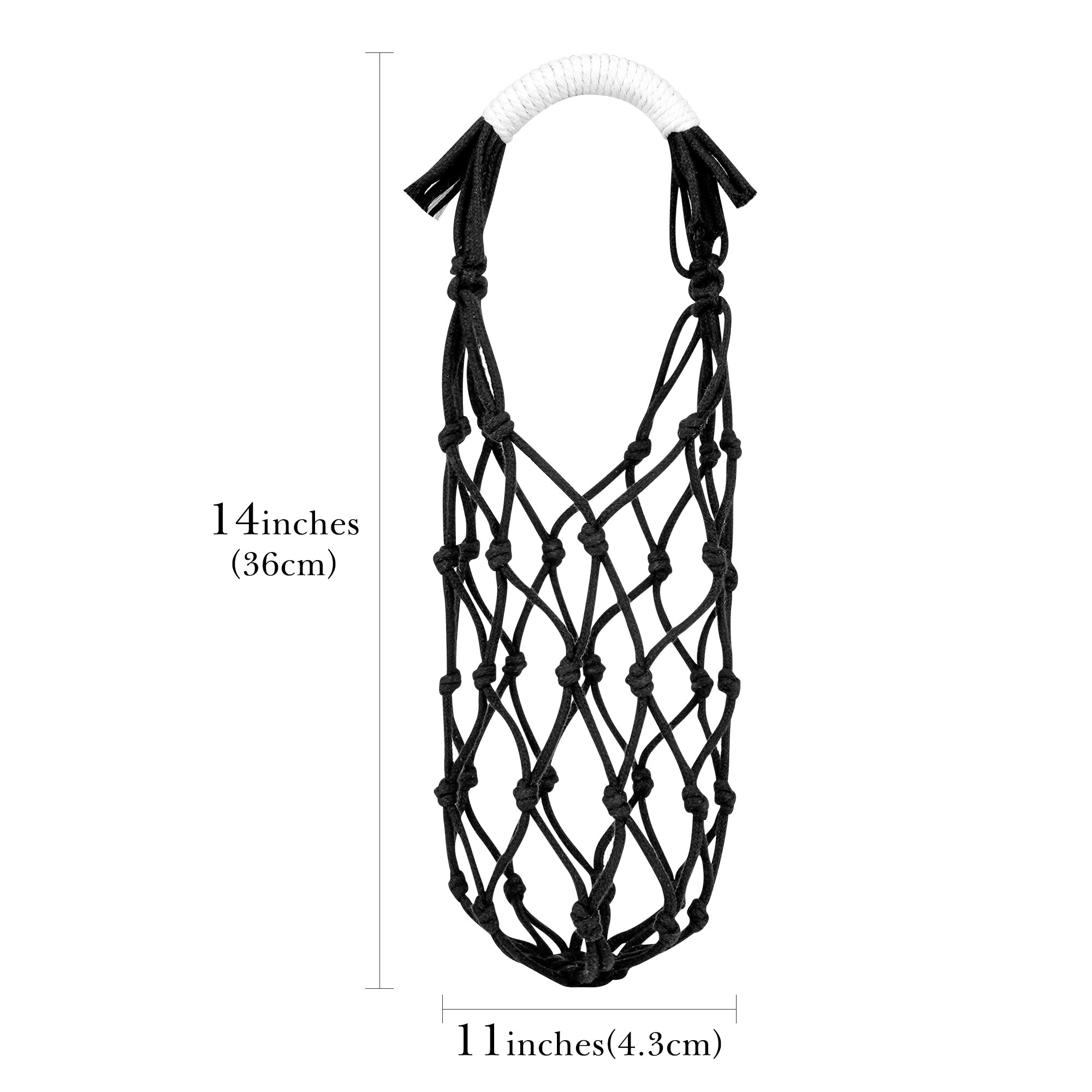 Linkidea 2 Pack Crochet Tumbler Carrier Bag Compatible with YETI Rambler Tumbler 20oz/30oz, Greens Steel Beast, RTIC Tumbler, Handmade Waterbottle Holder with Strap for Insulated Mugs, Black