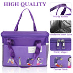 Linkidea Lunch Bag, Large Capacity Lunch Tote Bag Organizer with Hand Strap, Reusable Lunch Box Bag for Picnic, Outdoor, Compatible with B.Box, Sunhanny, Pedeco, QQKO, Xgxn Lunch Box (Purple)