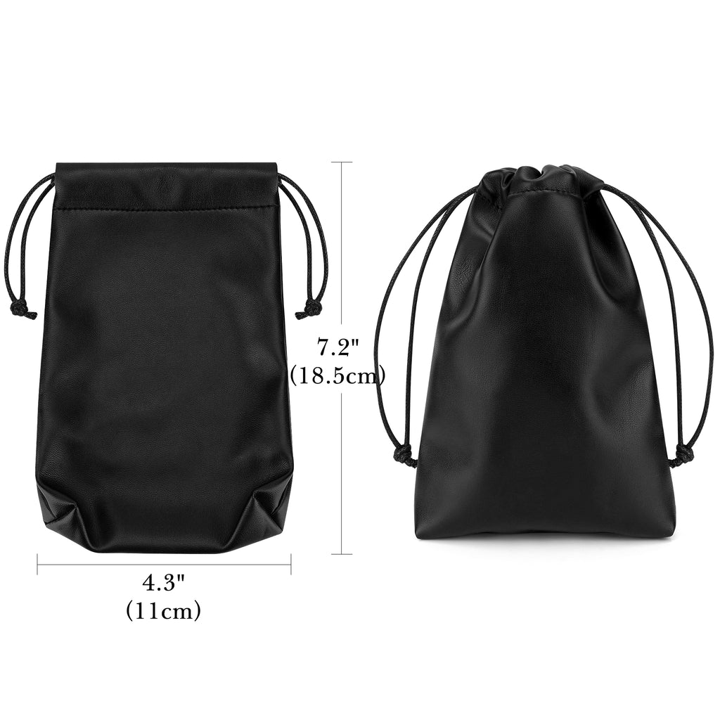 Linkidea Leather Pipe Pouch Travel Smoking Accessories Bag, Portable Tobacco Storage Organizer Case, Gift for Pipe Smoker (Black)