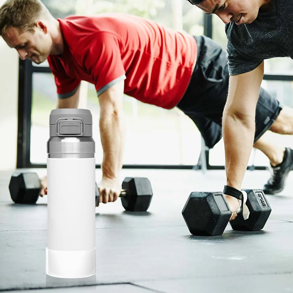 Linkidea 2 Pack Water Bottle Boot Compatible with Stanley Quick Flip GO 36oz, Silicone Waterbottle Bottom Bumper Protector (Clear White)