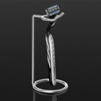 Linkidea Stainless Steel Razor Stand, Deluxe Men's Travel Shaver Holder, Shaving Support Compatible with Long Handle Safety Razor, Fusion 5, ProShield, Mach 3 (Silver/Polished Chrome)