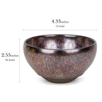 Linkidea Ceramic Shaving Bowl for Men, Jian Zhan Glaze Wet Shave Mug, Traditional Shaving Soap Lather Bowl (Purple)