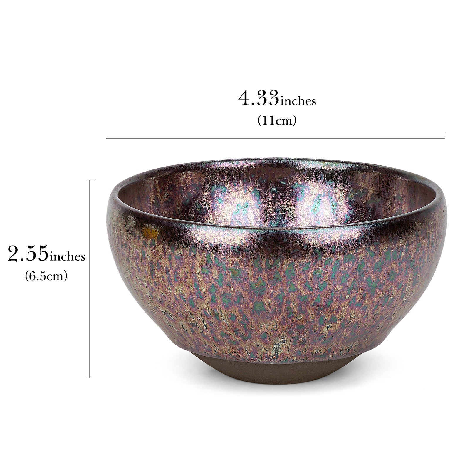 Linkidea Ceramic Shaving Bowl for Men, Jian Zhan Glaze Wet Shave Mug, Traditional Shaving Soap Lather Bowl (Purple)