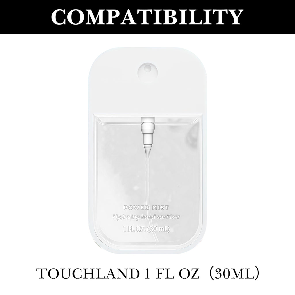Linkidea Silicone Sanitizer Storage Case, Portable Travel Accessories, Exact Size of Container Compatible with 1 FL OZ Touchland, Fashion Accessory with Belt Fits Daily Use (Black)