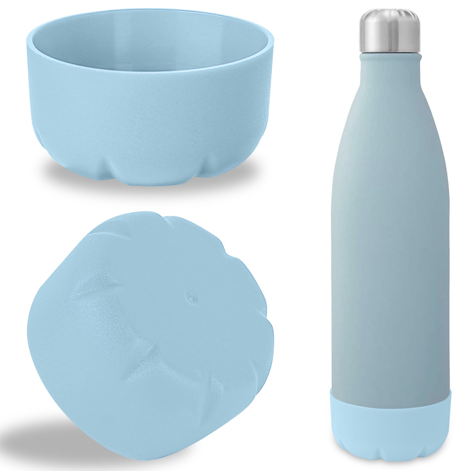 Linkidea 2 Pack Water Bottle Boot Compatible with 17oz ORIGINAL, BJPKPK, MIRA Cascade Cola Shaped Bottles, Silicone Bottle Bottom Sleeve Bumper Protector (Light Blue)