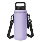 Linkidea Neoprene Water Bottle Carrier with Strap Compatible with YETI Rambler Bottle 18oz/26oz, Yonder 25oz, Insulated Waterbottle Sling Bag with Shoulder Strap, Light Purple