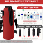 Linkidea Disposable Water Bottle Carrier with Strap Compatible with Smartwater 16.9/20Fl Oz, Insulated Neoprene Plastic Bottled Water Cover Holder with Clip for Backpack (Red)