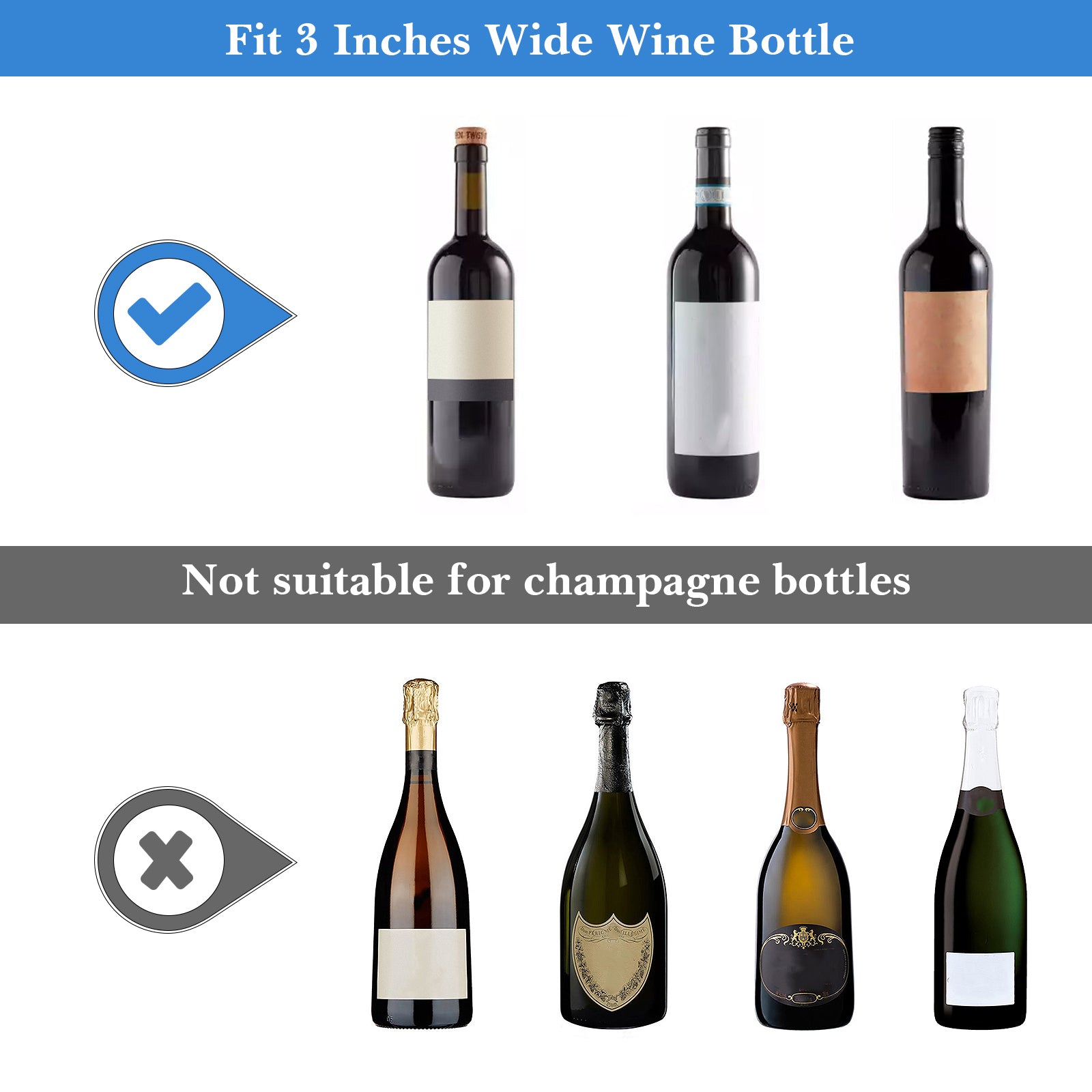 Linkidea 2 Pack Insulated Single Bottle Tote Bag for Travel, Portable Neoprene Wine Carrier, Picnic Drink Holder with Secure Grip, Ideal for Outdoor Events (750ml / Black)