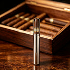 Linkidea 2-Pack Stainless Steel Cigar Tubes, 6.5" Travel Case for Single Cigar up to 5.9" Long & 50 Ring Gauge, Crush-Resistant Airtight Storage (Silver)
