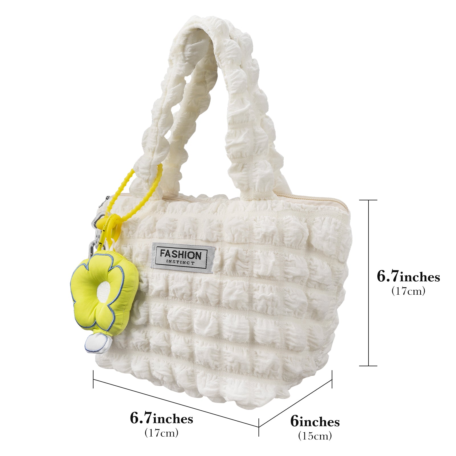 Linkidea Lunch Bag for Women, Insulated Lunch Bag with Hand Strap, Reusable Lunch Tote Bag with Zipper Fits Work, Daily Use, Compatible with Bentoheaven, Bentgo, Caperci (White)