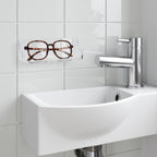 Eyeglasses Holder, Wall Mount Reading Glasses Storage Organizer for Bedroom Bathroom Study (Clear)