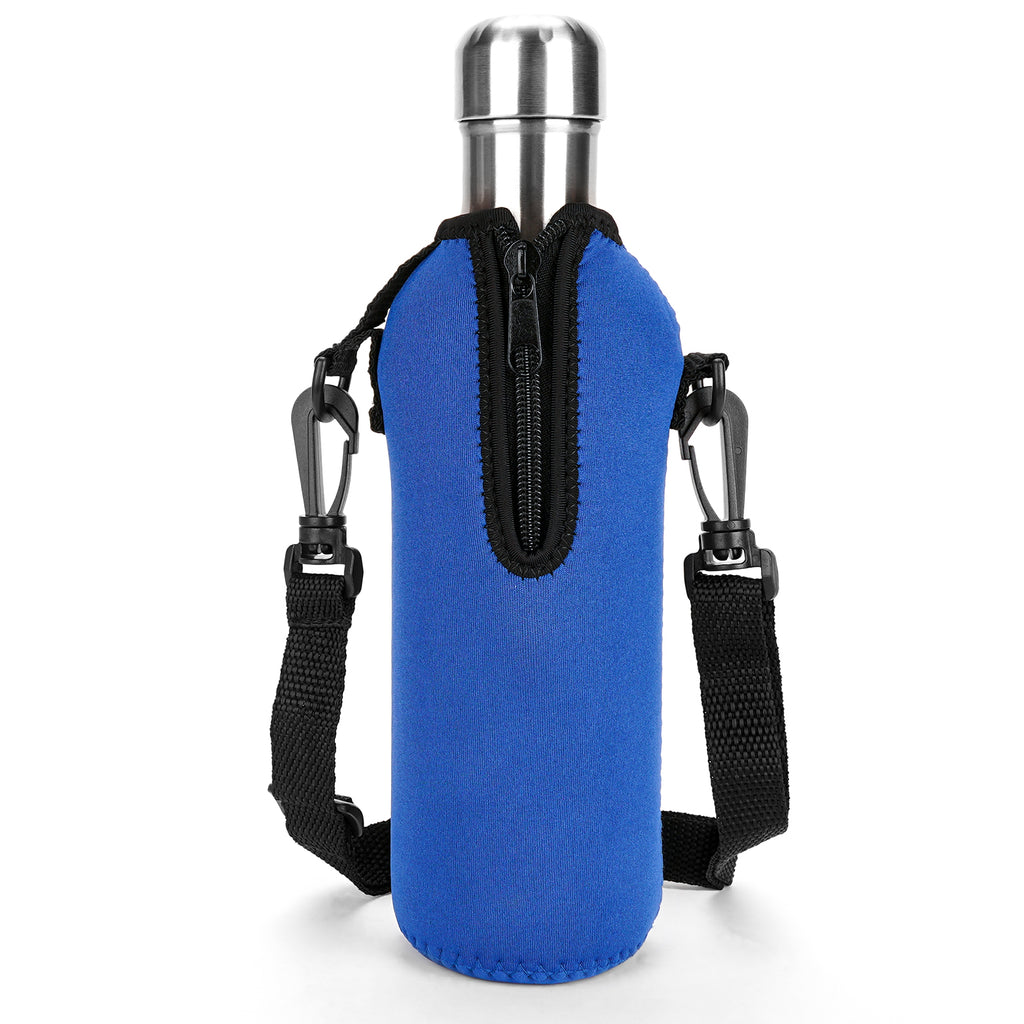 Linkidea Neoprene Water Bottle Carrier with Strap Compatible with S ORIGINAL, Koodee, MIRA 17oz Cola Shaped Bottle, Insulated Waterbottle Sling Bag with Shoulder Strap, Blue