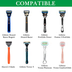 Linkidea Multifunctional Razor Holder for Shower, Compatible with Gillette Fusion 5, Venus ComfortGlide, Harry's 5 Blade, Bathroom Small Shaving Gel Storage Stand (Black)