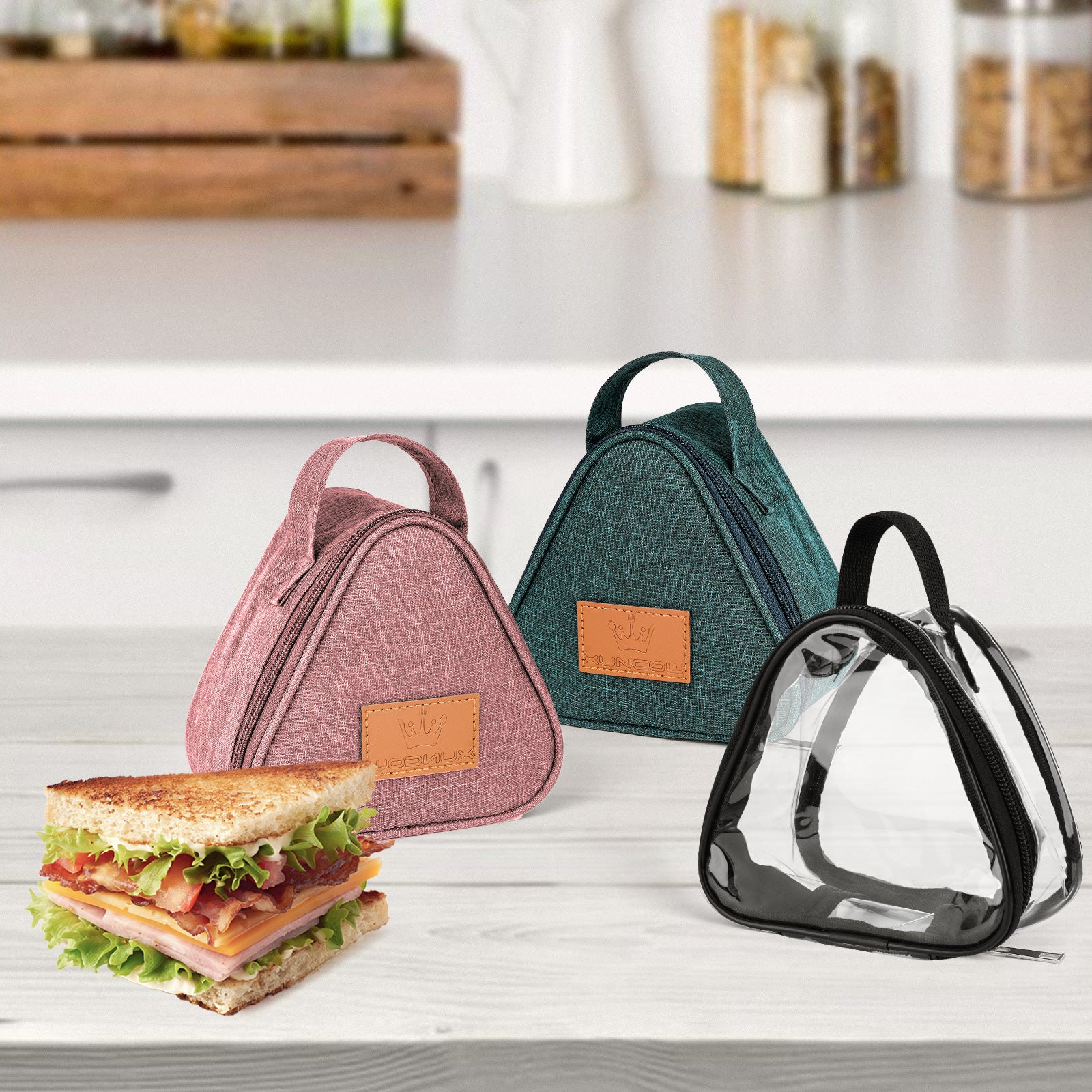 Linkidea Mini Snack Bag, Reusable Insulated Snacks Storage Bag for Fruit, Lightweight Leak-proof Lunch Box Fits Picnic, Work, Use (Green)