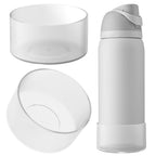 Linkidea 2 Pack Water Bottle Boot Compatible with Owala FreeSip 32oz, Twist 32oz, Silicone Anti-Slip Bottle Bottom Bumper Protector (Clear White)