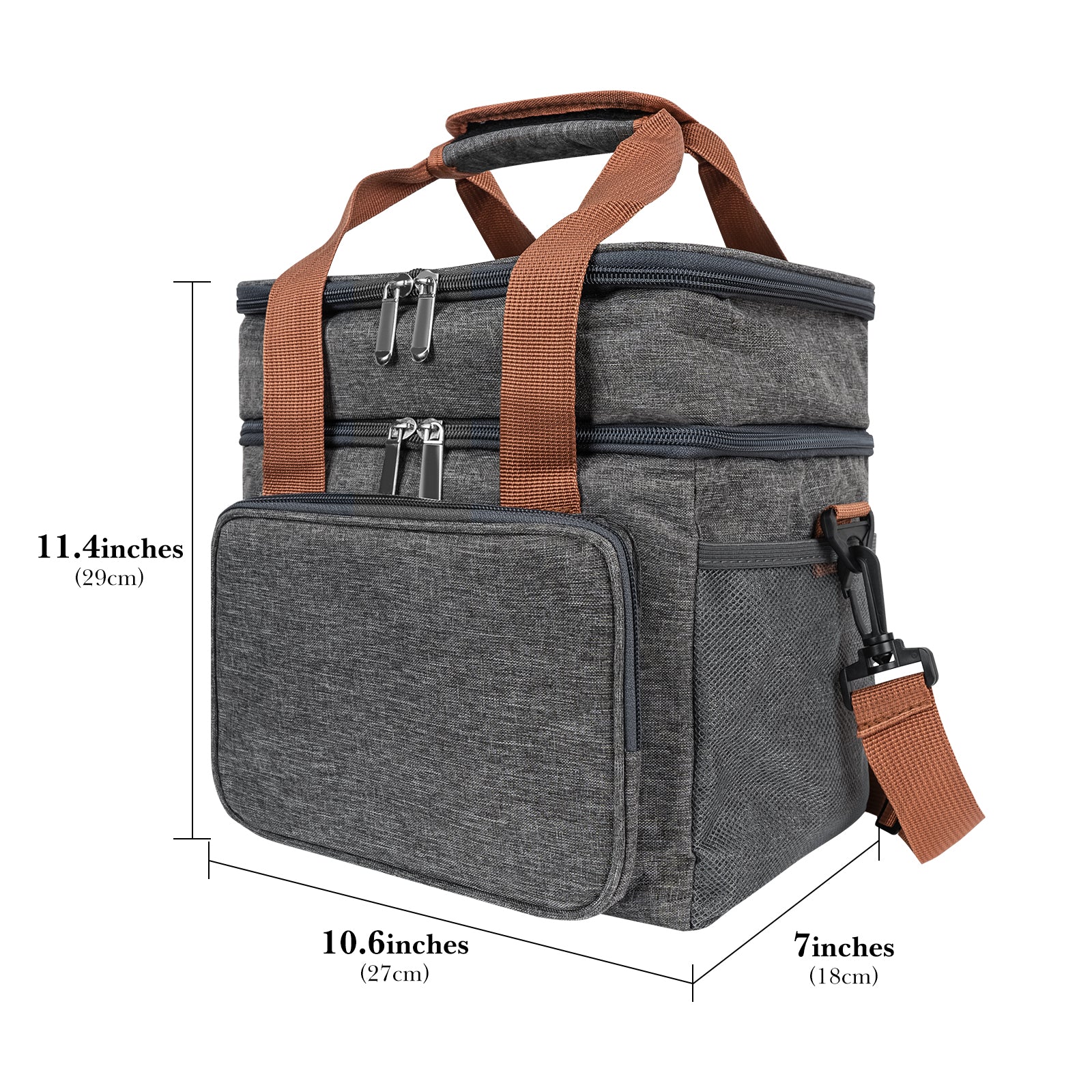 Linkidea Lunch Box Bag, Insulated Lunch Bag with 2 Layers for Food Jar and Lunch Box Storage, Oxford Reusable Lunch Tote Bag Fit, Compatible with Classic 12 oz, Iteryn, LOVINA (Grey)