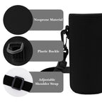 Linkidea Water Bottle Carrier with Strap Compatible with Simple Modern Summit Collection 32oz, Hydro Flask Wide Mouth, Waterbottle Sling Bag Holder with Shoulder Strap (Black)