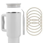 Linkidea 6 Pack Water Bottle Gasket Replacement Compatible with Simple Modern Trek 40oz Tumbler, Silicone O Ring Leak Proof Rubber Seal with Tweezer for Bottle Lid, Apricot