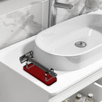 Linkidea Acrylic Razor Stand Holder for Men, Bathroom Organizer Easy to Clean, Compatible with Long Handle Safety Razors Viking Blade Chief, MK-23C, Henson AL13, Shaving Revolution (Red)
