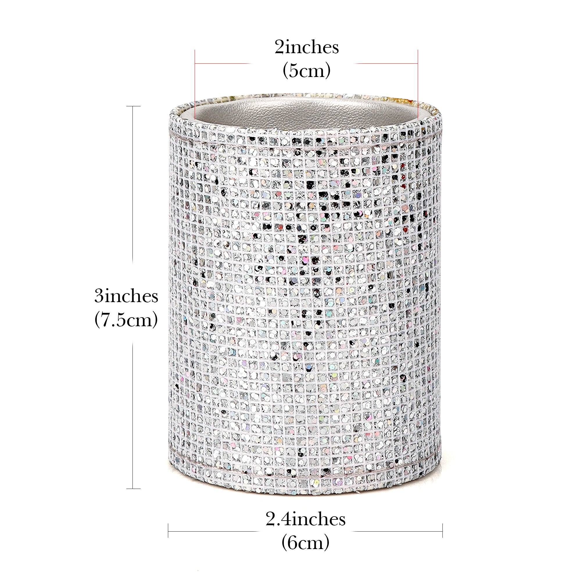 Reading Glasses Desk Holder Stand, Vegan Leather Lined Eyewear Display Storage for Nightstand Office Organizer (Small, Silver)