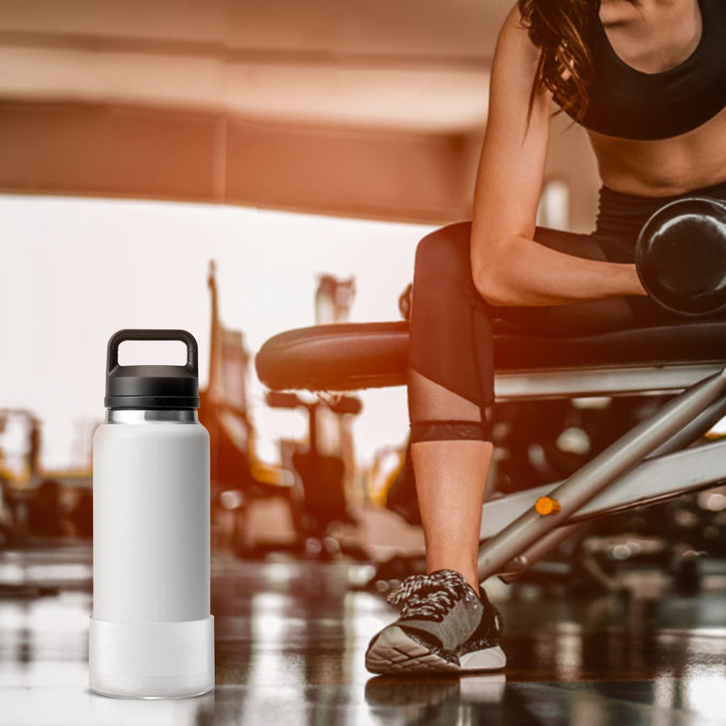 Linkidea 2 Pack Water Bottle Boot Compatible with YETI Rambler Bottle 36oz, Silicone Anti-Slip Waterbottle Bottom Sleeve Cover Protector (Clear White)