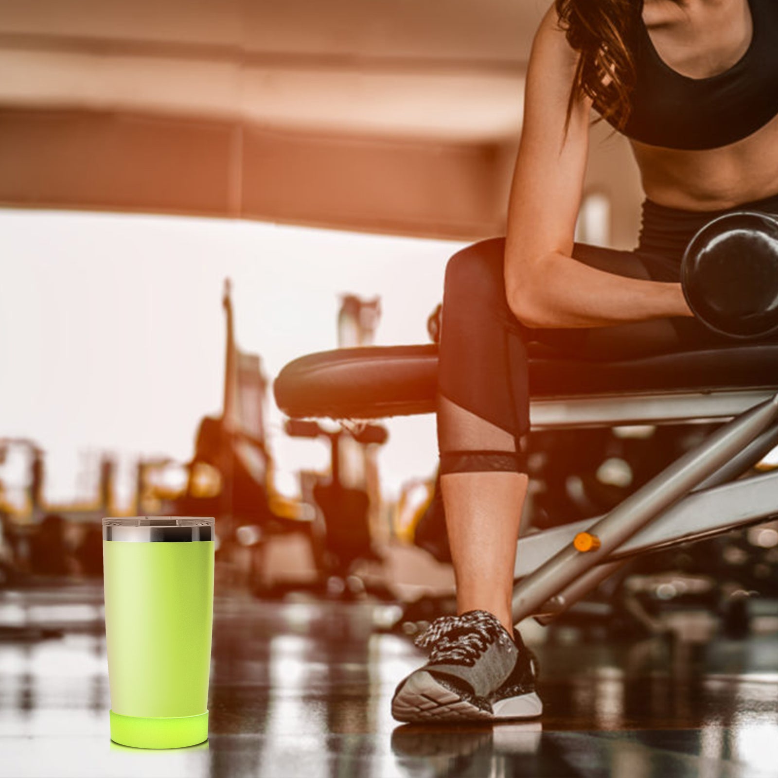 Linkidea 2 Pack Water Bottle Boot Compatible with YETI Tumbler 20oz/30oz, Travel Mug 20oz/30oz, Silicone Anti-Slip Waterbottle Bottom Sleeve Cover Protector (Chartreuse)