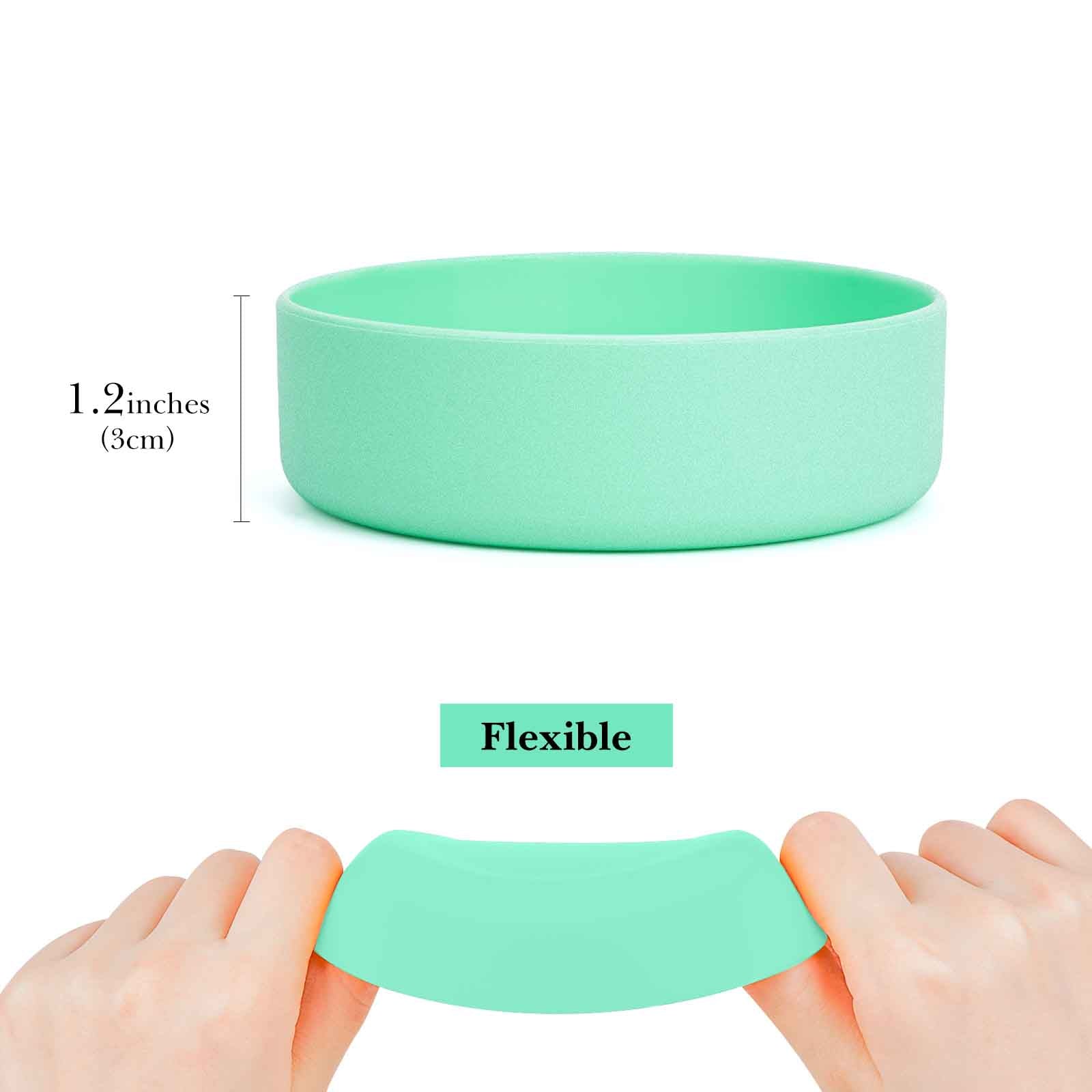 Linkidea 2 Pack Water Bottle Boot Compatible with CamelBak Chute Mag 40oz, Silicone Anti-Slip Waterbottle Bottom Sleeve Bumper Protector (Light Green)