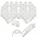 Linkidea 50 Pcs Silicone Pipe Bits, Soft Pipe Mouthpiece Covers & Stem Protectors for Small to Medium Tobacco Pipes, Bite Guards (White/Small)