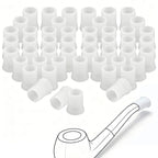 Linkidea 50 Pcs Silicone Pipe Bits, Soft Pipe Mouthpiece Covers & Stem Protectors for Small to Medium Tobacco Pipes, Bite Guards (White/Small)