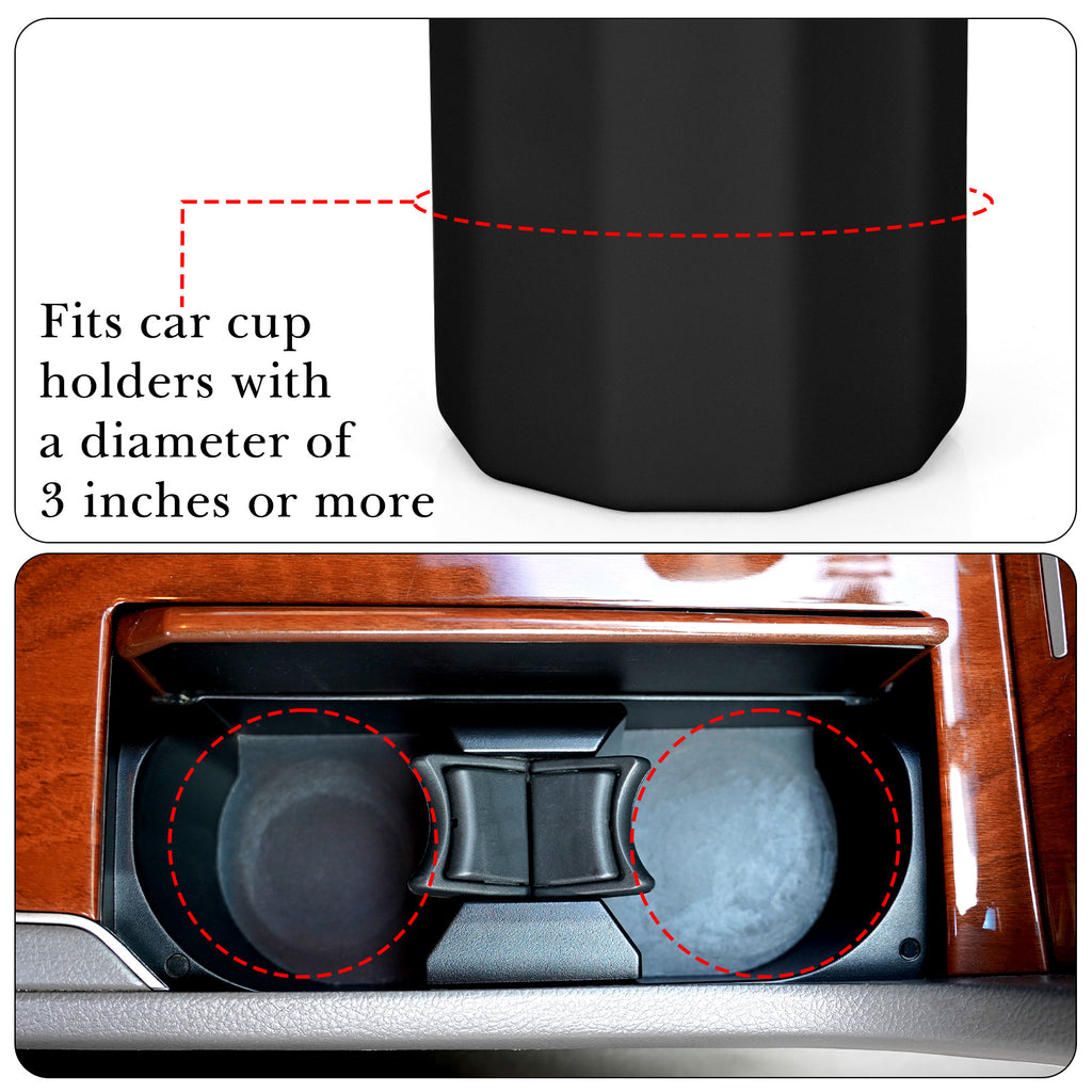 Car Cup Holder Sunglasses Stand with Plush Lined, Black Soft Silicone Eyewear Organizer, Vehicle Sun Shades Easy Access Storage, Scratch Protection