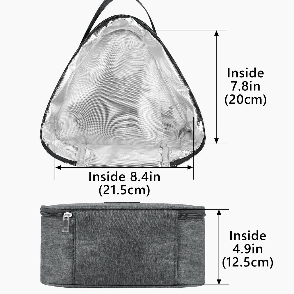 Linkidea Large Capacity Snack Bags, Thermal Insulated Cooler Bag for Fruit, Leak-proof Travel Food Carrier Fits Picnic, Camping (Grey)