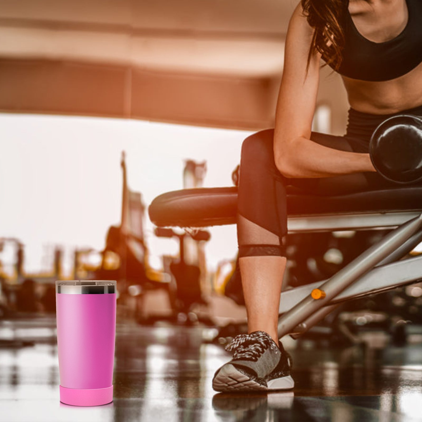 Linkidea 2 Pack Water Bottle Boot Compatible with YETI Tumbler 20oz/30oz, Travel Mug 20oz/30oz, Silicone Anti-Slip Waterbottle Bottom Sleeve Cover Protector (Pink)