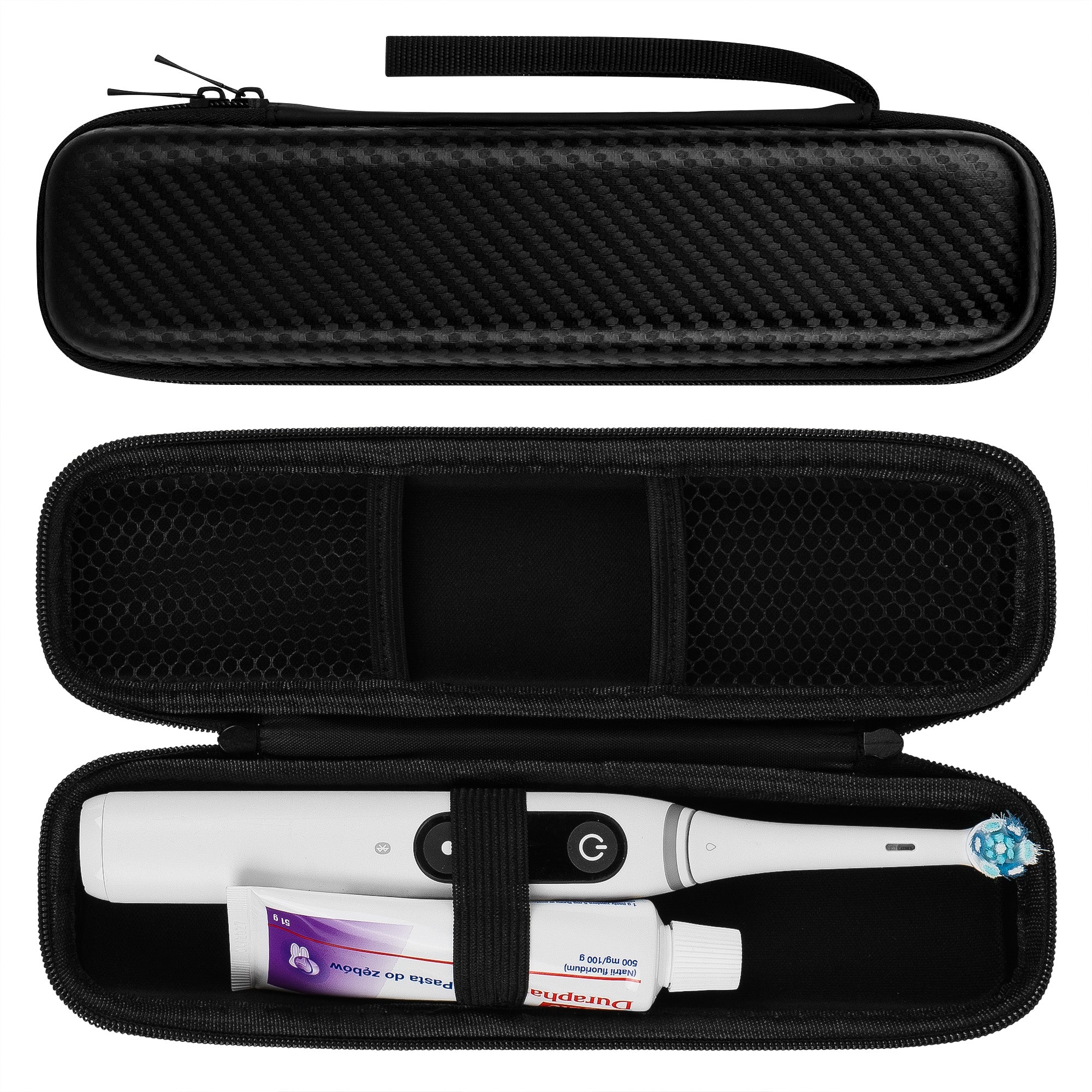 Linkidea Electric Toothbrush Travel Case with Pocket for Replacement Head, Compatible with Oral-B iO Series, Smart 1500, Philip Sonicare, Hard Shell Tooth Brush Protective Storage Bag