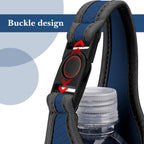 Linkidea Plastic Bottled Water Sleeve with Carry Strap Compatible with 16.9/20 Fl Oz Lifewtr, Smartwater, Portable Disposable Water Bottle Cover Holder for Outdoor, Navy Blue