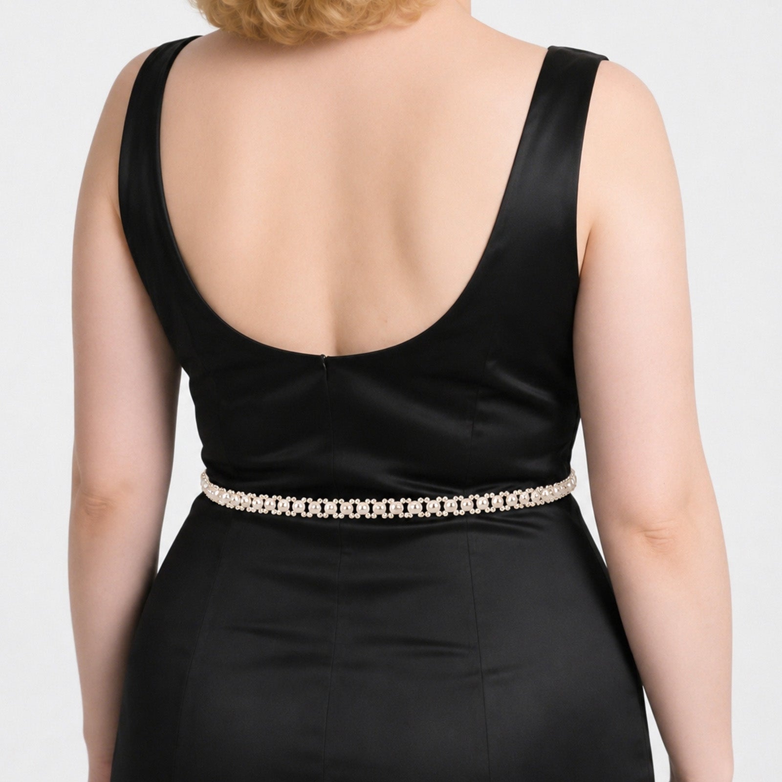 Plus Size Waist Belt for Women, Plastic Pearl Chunky Body Belt for Dresses, 55 Inch Adjustable Fashion Jewelry Accessory