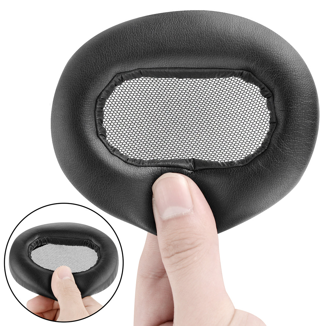 Replacement Ear Pads for SONY MDR-1AM2, MDR-1AM2/B Headphones Ear Cushions, Headset Earpads (Protein Leather / Black)