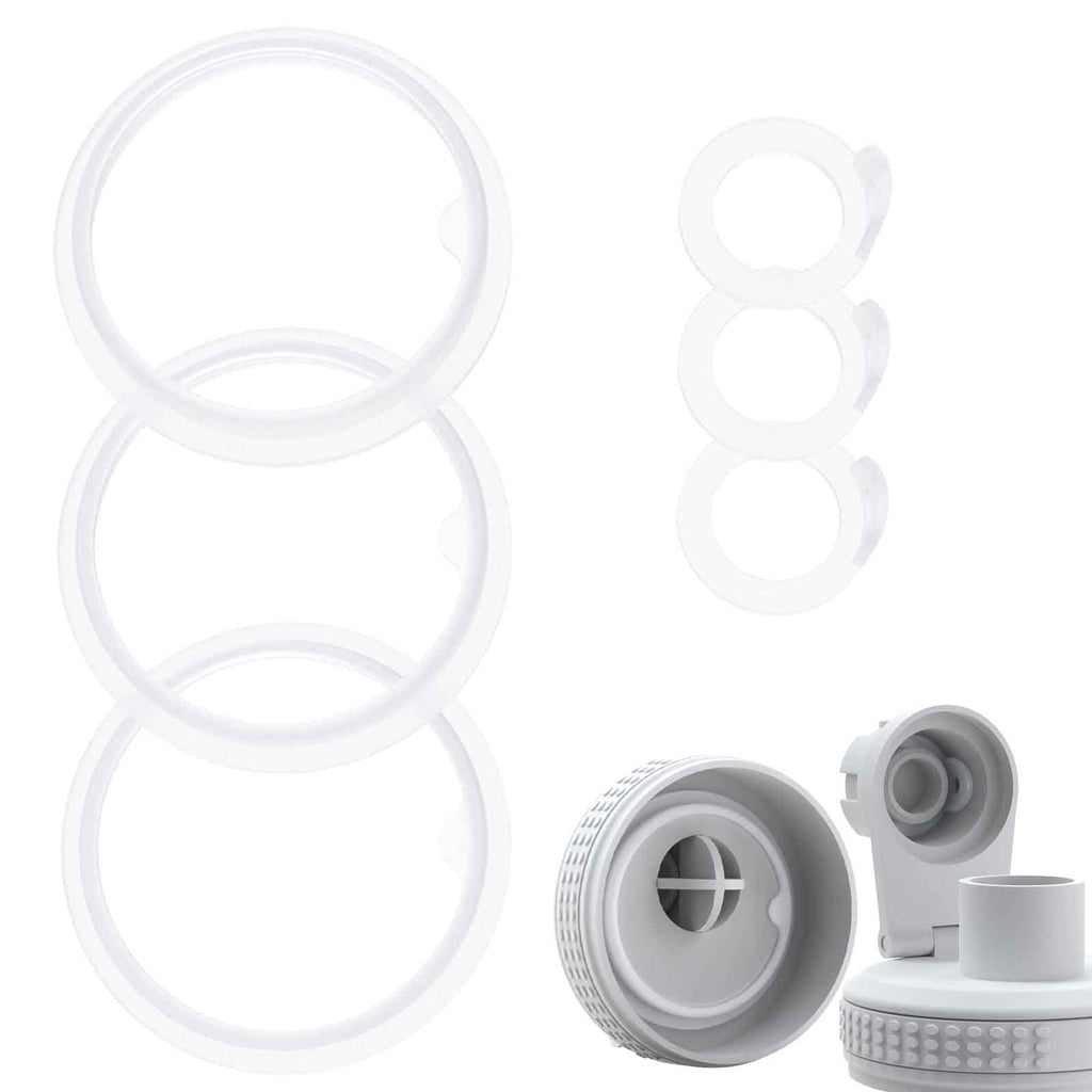 Linkidea 3 Set Water Bottle Gasket Replacement Compatible with TAKEYA Actives Spout Lid 18oz/22oz/24oz/32oz/40oz, Silicone O Ring Leak Proof Rubber Seal with Tweezer for Bottle Lid, Clear