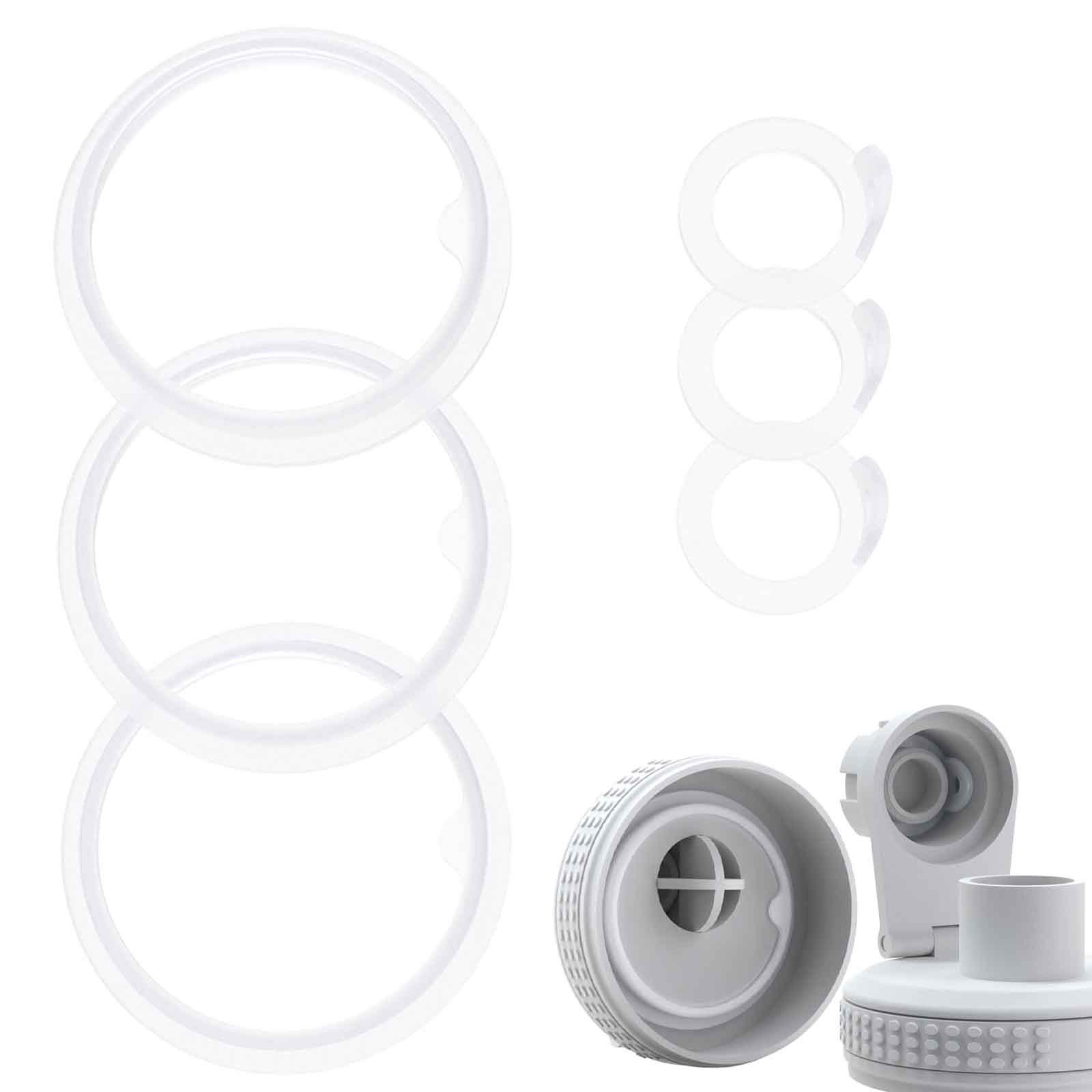 Linkidea 3 Set Water Bottle Gasket Replacement Compatible with TAKEYA Actives Spout Lid 18oz/22oz/24oz/32oz/40oz, Silicone O Ring Leak Proof Rubber Seal with Tweezer for Bottle Lid, Clear