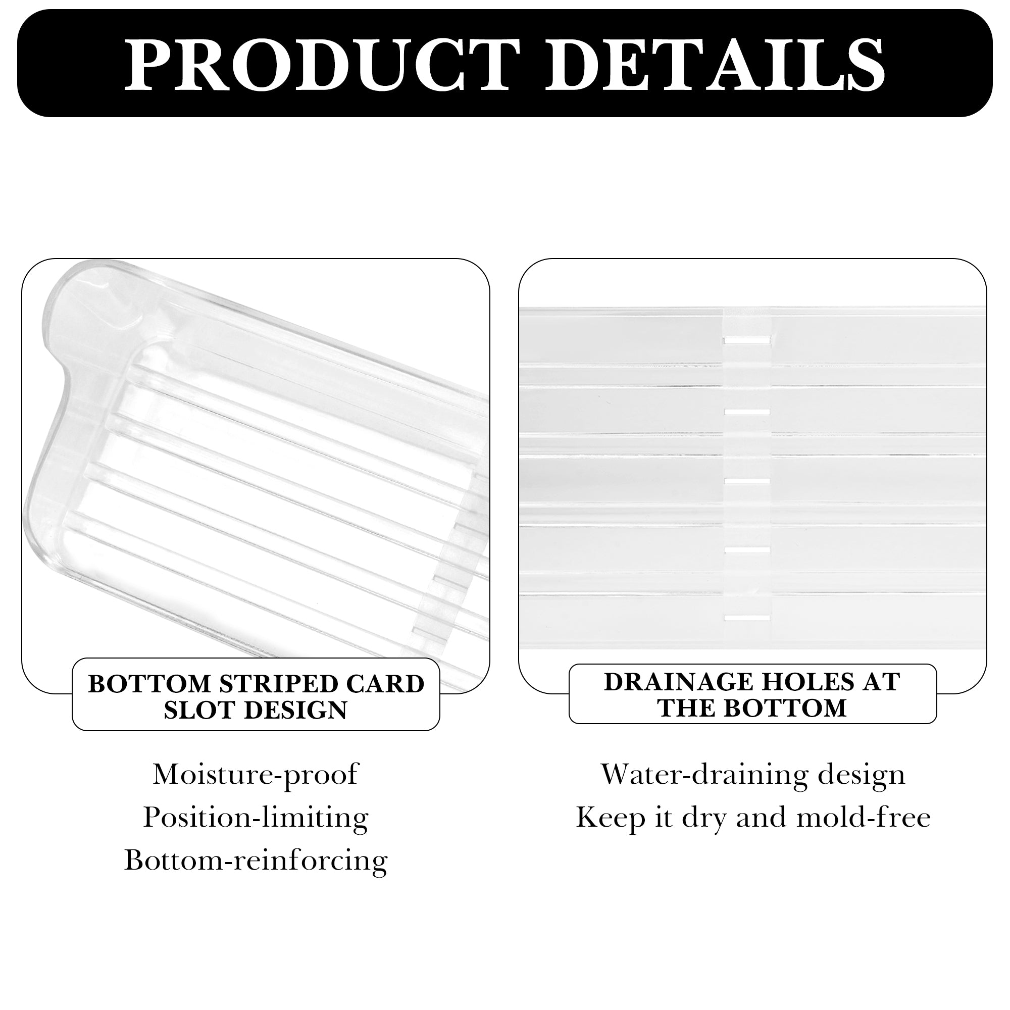 Eyeglasses Holder, Wall Mount Reading Glasses Storage Organizer for Bedroom Bathroom Study (Clear)