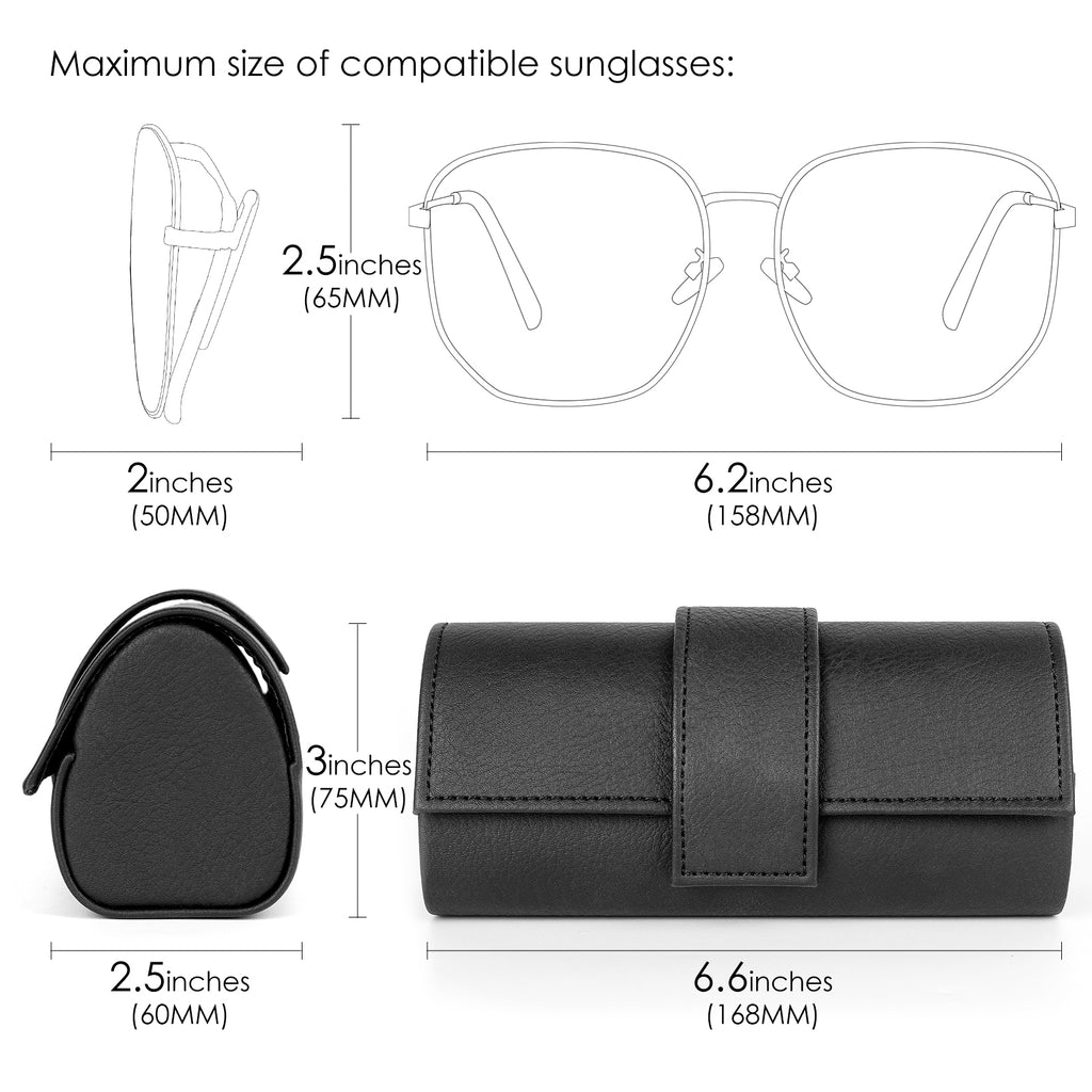 Extra Large Hard Shell Sunglasses Case, Oversized Sun Glasses Storage Organizer Compatible with DIOR EverDior A1U 30Montaigne BU Missdior B1U (XXL / Black)