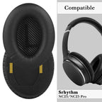 Linkidea Replacement Ear Pads for Srhythm NC25/ NC25 Pro Headphones Ear Cushions (Protein Leather / Black)